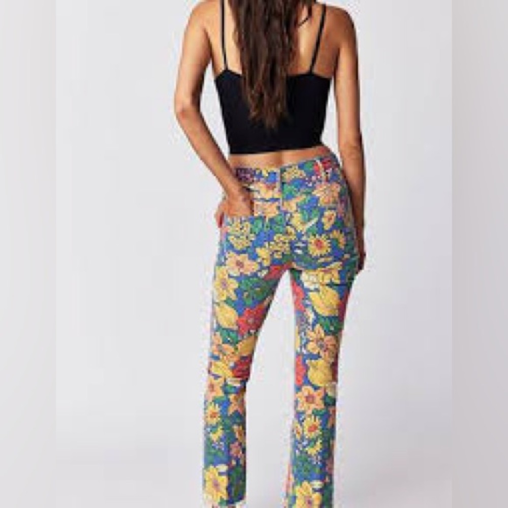 Mother The Hustler Patch Pocket Ankle Jeans Fresh Blooms 24